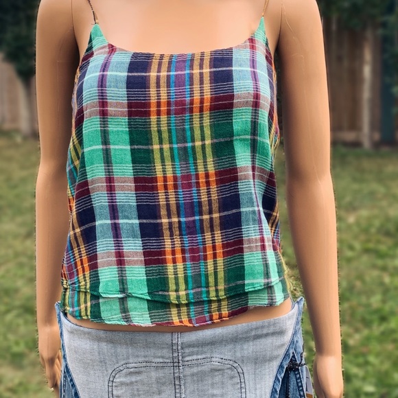 NWT Polo Ralph Lauren rainbow plaid boho tank top - Picture 6 of 15
